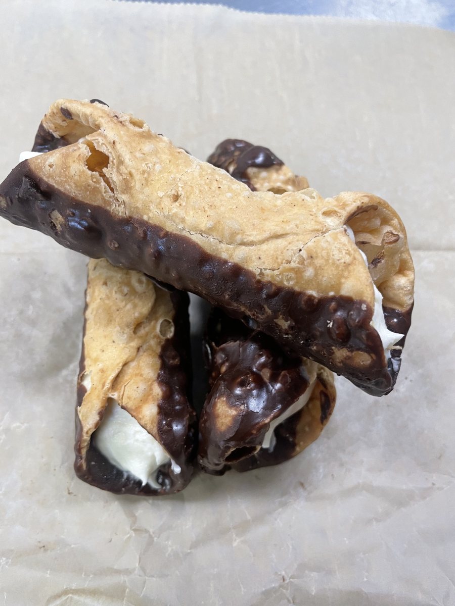Scalzo's chocolate-dipped cannoli with fresh cream filling